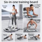 6-in-1 Multifunctional Fitness Training Board, Smart Timing, Home Workout Equipment (includes pull rope) – Gray - Image 2