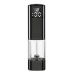 Type-C Rechargeable Electric Pepper Grinder, Digital Power Display Automatic Spice Mill—Black