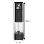 Type-C Rechargeable Electric Pepper Grinder, Digital Power Display Automatic Spice Mill—Black - Image 8
