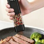 Type-C Rechargeable Electric Pepper Grinder, Digital Power Display Automatic Spice Mill—Silver - Image 2