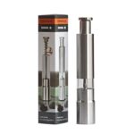 Stainless Steel Push-Type Pepper Grinder, Portable Manual Spice Mill, Pepper & Sea Salt Grinder