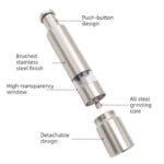 Stainless Steel Push-Type Pepper Grinder, Portable Manual Spice Mill, Pepper & Sea Salt Grinder - Image 2