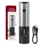 Type-C -Electric Pepper Grinder, 5-level Adjustable Spice Mill With LED Light, Automatic Salt & Pepper Grinder