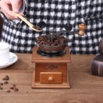 Vintage Wooden Manual Coffee Grinder, Adjustable Hand Crank Coffee Bean Mill For Home Use - Image 3