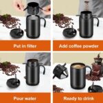 Portable Pour-Over Coffee Set, 304 Stainless Steel Insulated Coffee Mug, Insulated Mug + Drip Filter, 2-Piece Kit—White - Image 5