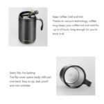 Portable Pour-Over Coffee, 304 Stainless Steel Coffee Mug, Foldable Filter Dripper with Stirring Spoon Travel Coffee Kit—White - Image 4