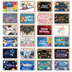 Happy Birthday Greeting Cards Set, 24Pcs Birthday Note Cards with Envelopes