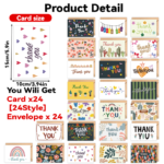 24-Piece Thank You Card Set, Greeting Note Cards with Envelopes, Greeting Card Set - Image 2