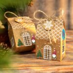 Vintage Christmas House Treat Boxes, 3 Designs Gingerbread House Paper Boxes 24 Pcs Set - Image 5