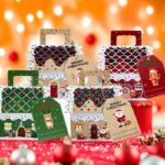 Christmas Gingerbread House Candy Boxes, 4 Designs Paper Gift Boxes 24 Pcs Set - Image 2