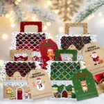 Christmas Gingerbread House Candy Boxes, 4 Designs Paper Gift Boxes 24 Pcs Set - Image 3