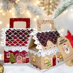 Christmas Gingerbread House Candy Boxes, 4 Designs Paper Gift Boxes 24 Pcs Set - Image 4