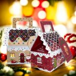 Christmas Gingerbread House Candy Boxes, 4 Designs Paper Gift Boxes 24 Pcs Set - Image 6