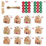 Kraft Paper Christmas House Gift Boxes, 12 Designs Candy Treat Boxes 24 Pcs Set
