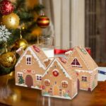 Kraft Paper Christmas House Gift Boxes, 12 Designs Candy Treat Boxes 24 Pcs Set - Image 5