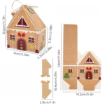 Kraft Paper Christmas House Gift Boxes, 12 Designs Candy Treat Boxes 24 Pcs Set - Image 6