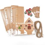 Kraft Paper Christmas House Gift Boxes, 12 Designs Candy Treat Boxes 24 Pcs Set - Image 7