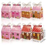 Colorful Gingerbread House Christmas Boxes, 4 Designs Candy Cookie Paper Boxes 24 Pcs Set - Image 2