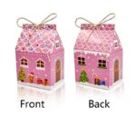 Colorful Gingerbread House Christmas Boxes, 4 Designs Candy Cookie Paper Boxes 24 Pcs Set - Image 6