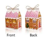 Colorful Gingerbread House Christmas Boxes, 4 Designs Candy Cookie Paper Boxes 24 Pcs Set - Image 7