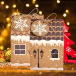 Plain Kraft Christmas House Gift Boxes, 4 Designs Gingerbread House Treat Boxes 24 Pcs Set - Image 2