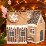 Plain Kraft Christmas House Gift Boxes, 4 Designs Gingerbread House Treat Boxes 24 Pcs Set - Image 3