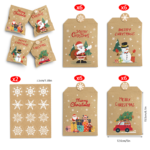 Cartoon Santa Christmas Kraft Gift Bags, 24Pcs Holiday Candy Treat Paper Bags Set