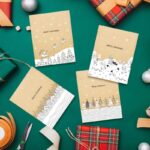 Black White Sketch Christmas Kraft Paper Bags, 24Pcs Xmas Treat Gift Bags Set - Image 2