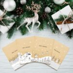 Black White Sketch Christmas Kraft Paper Bags, 24Pcs Xmas Treat Gift Bags Set - Image 3