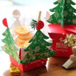 3D Christmas Tree Gift Boxes, Christmas Apple Candy Packaging Box Set Includes 10 Boxes & 10 Bells-S - Image 2