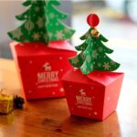 3D Christmas Tree Gift Boxes, Christmas Apple Candy Packaging Box Set Includes 10 Boxes & 10 Bells-S - Image 3