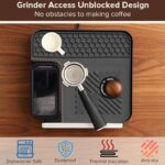 L Shaped Silicone Coffee Machine Mat, Non Slip Heat Resistant Espresso Machine Drip Tray Protector Pad-Black - Image 2