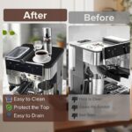 L Shaped Silicone Coffee Machine Mat, Non Slip Heat Resistant Espresso Machine Drip Tray Protector Pad-Black - Image 3