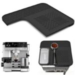 L Shaped Silicone Coffee Machine Mat, Non Slip Heat Resistant Espresso Machine Drip Tray Protector Pad-Black - Image 5