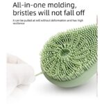 Avocado Shape Silicone Bath Brush Refillable Body Shower Brush with Hanging Loop-Green - Image 5