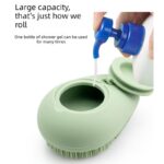 Avocado Shape Silicone Bath Brush Refillable Body Shower Brush with Hanging Loop-Blue - Image 2
