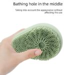 Avocado Shape Silicone Bath Brush Refillable Body Shower Brush with Hanging Loop-Grey - Image 5