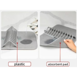Foldable Dish Drying Mat with Plastic Drain Rack Absorbent Kitchen Counter Drying Pad