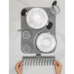 Foldable Dish Drying Mat with Plastic Drain Rack Absorbent Kitchen Counter Drying Pad - Image 2