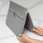 Foldable Dish Drying Mat with Plastic Drain Rack Absorbent Kitchen Counter Drying Pad - Image 3