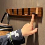 Punch Free Wooden Flip Hook Rack Wall Mounted Hidden Retractable Coat Bag Hanging Rail - Image 3