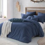 Hotel Soft Microfiber Duvet Cover Set-2000TC Quilt Cover Set & Pillowcases -1 Donna Cover Zipper Closure & 1 x Pillowcases-Breathable Bedding - Wrinkle, Fade, Stain Resistant(Navy,Double)