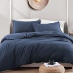 Hotel Soft Microfiber Duvet Cover Set-2000TC Quilt Cover Set & Pillowcases -1 Donna Cover Zipper Closure & 1 x Pillowcases-Breathable Bedding - Wrinkle, Fade, Stain Resistant(Navy,Double) - Image 2