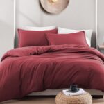 Hotel Soft Microfiber Duvet Cover Set-2000TC Quilt Cover Set & Pillowcases -1 Donna Cover Zipper Closure & 1 x Pillowcases-Breathable Bedding - Wrinkle, Fade, Stain Resistant(Red,Single) - Image 2