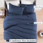 Hotel Soft Microfiber Duvet Cover Set-2000TC Quilt Cover Set & Pillowcases -1 Donna Cover Zipper Closure & 1 x Pillowcases-Breathable Bedding - Wrinkle, Fade, Stain Resistant(Navy,Super King) - Image 4