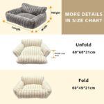 Cozy Foldable Pet Sofa Bed with Plush Sherpa Fleece – A Portable, Warm Retreat for Cats and Small Dogs Perfect for Nap Time, Travel, and Living Room Lounging (Grey) - Image 2