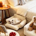Cozy Foldable Pet Sofa Bed with Plush Sherpa Fleece – A Portable, Warm Retreat for Cats and Small Dogs Perfect for Nap Time, Travel, and Living Room Lounging (Grey) - Image 4