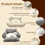 Cozy Foldable Pet Sofa Bed with Plush Sherpa Fleece – A Portable, Warm Retreat for Cats and Small Dogs Perfect for Nap Time, Travel, and Living Room Lounging (Grey) - Image 5