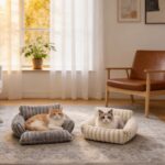 Cozy Foldable Pet Sofa Bed with Plush Sherpa Fleece – A Portable, Warm Retreat for Cats and Small Dogs Perfect for Nap Time, Travel, and Living Room Lounging (Grey) - Image 8
