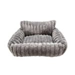 Cozy Foldable Pet Sofa Bed with Plush Sherpa Fleece – A Portable, Warm Retreat for Cats and Small Dogs Perfect for Nap Time, Travel, and Living Room Lounging (Grey) - Image 9